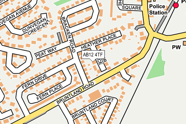 AB12 4TF map - OS OpenMap – Local (Ordnance Survey)