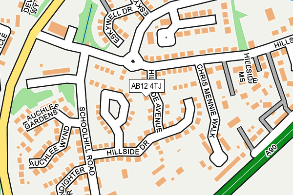 AB12 4TJ map - OS OpenMap – Local (Ordnance Survey)