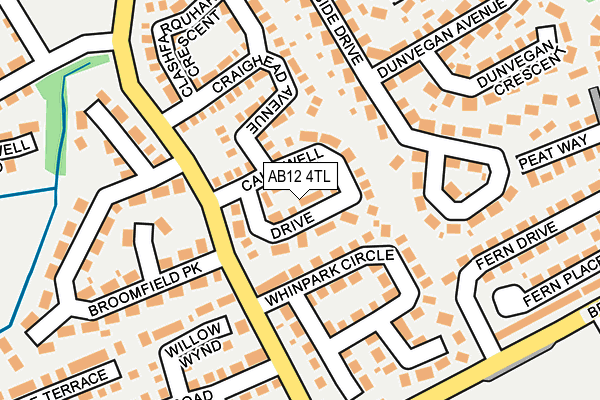 AB12 4TL map - OS OpenMap – Local (Ordnance Survey)