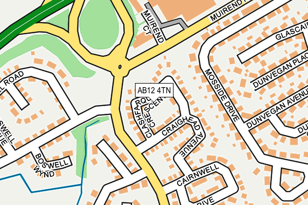 AB12 4TN map - OS OpenMap – Local (Ordnance Survey)