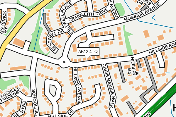 AB12 4TQ map - OS OpenMap – Local (Ordnance Survey)