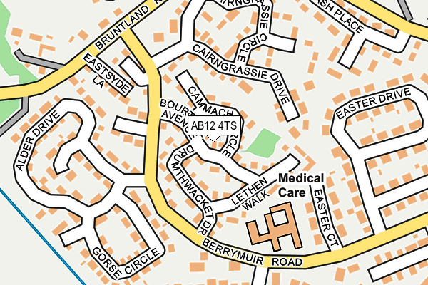 AB12 4TS map - OS OpenMap – Local (Ordnance Survey)