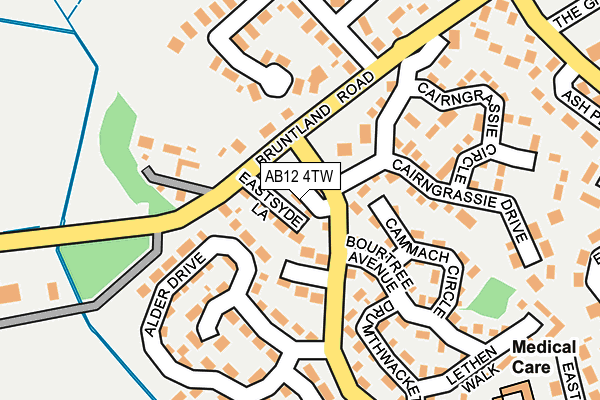 AB12 4TW map - OS OpenMap – Local (Ordnance Survey)