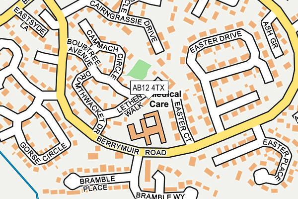 AB12 4TX map - OS OpenMap – Local (Ordnance Survey)
