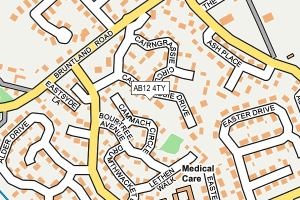 AB12 4TY map - OS OpenMap – Local (Ordnance Survey)