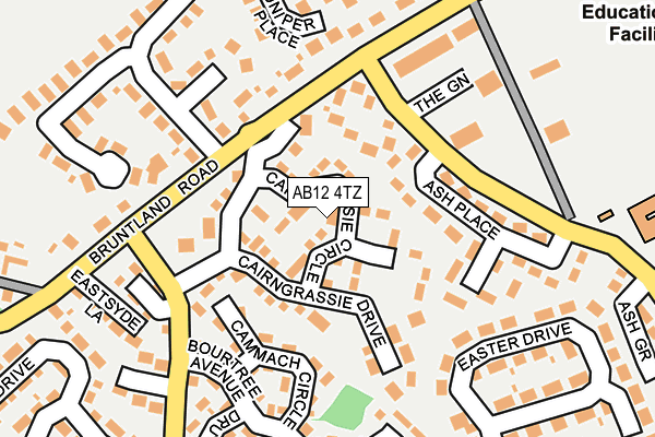 AB12 4TZ map - OS OpenMap – Local (Ordnance Survey)