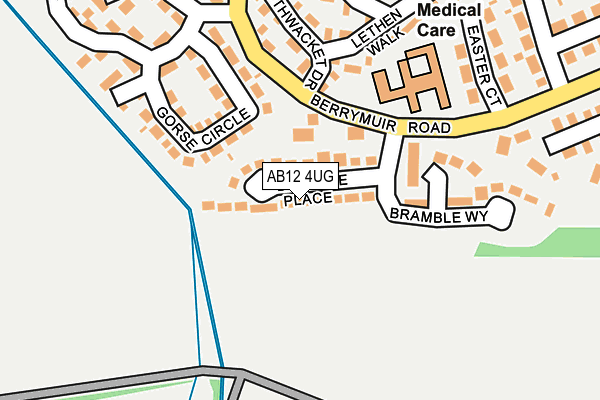 AB12 4UG map - OS OpenMap – Local (Ordnance Survey)