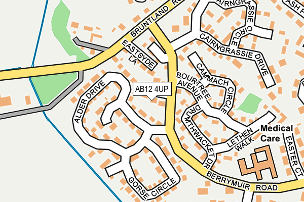 AB12 4UP map - OS OpenMap – Local (Ordnance Survey)