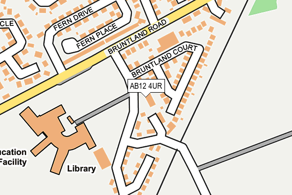 AB12 4UR map - OS OpenMap – Local (Ordnance Survey)