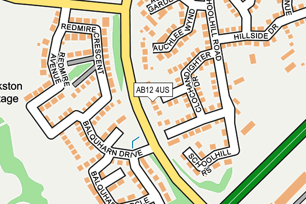 AB12 4US map - OS OpenMap – Local (Ordnance Survey)