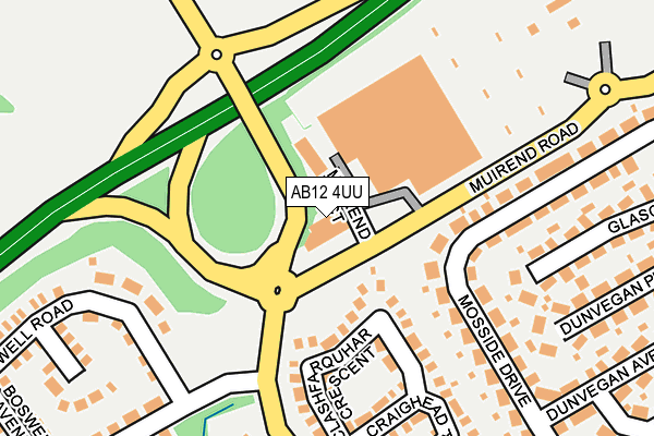AB12 4UU map - OS OpenMap – Local (Ordnance Survey)