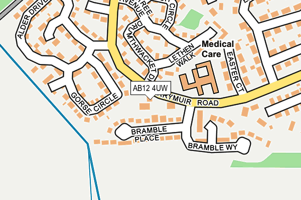 AB12 4UW map - OS OpenMap – Local (Ordnance Survey)