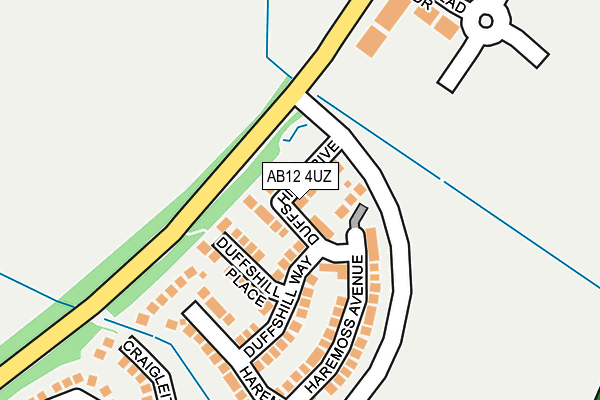 AB12 4UZ map - OS OpenMap – Local (Ordnance Survey)