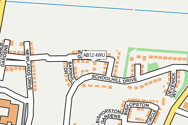 AB12 4WU map - OS OpenMap – Local (Ordnance Survey)