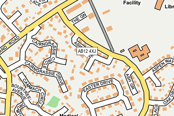 AB12 4XJ map - OS OpenMap – Local (Ordnance Survey)