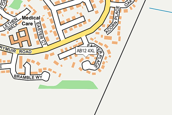AB12 4XL map - OS OpenMap – Local (Ordnance Survey)