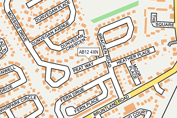 AB12 4XN map - OS OpenMap – Local (Ordnance Survey)