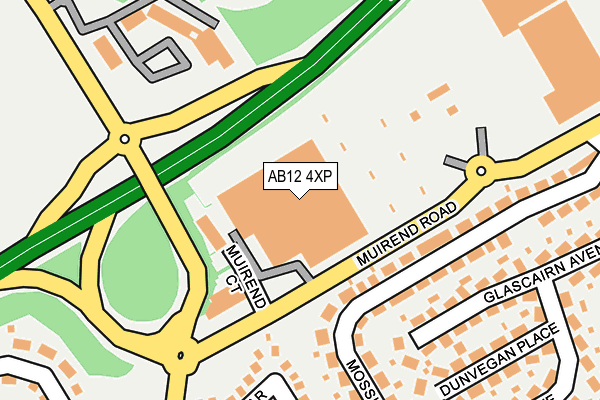 AB12 4XP map - OS OpenMap – Local (Ordnance Survey)