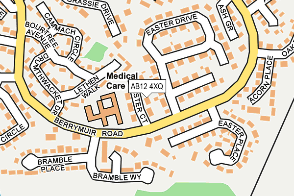 AB12 4XQ map - OS OpenMap – Local (Ordnance Survey)