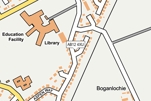 AB12 4XU map - OS OpenMap – Local (Ordnance Survey)