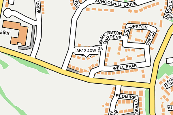 AB12 4XW map - OS OpenMap – Local (Ordnance Survey)