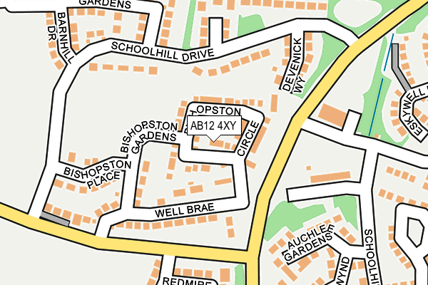 AB12 4XY map - OS OpenMap – Local (Ordnance Survey)