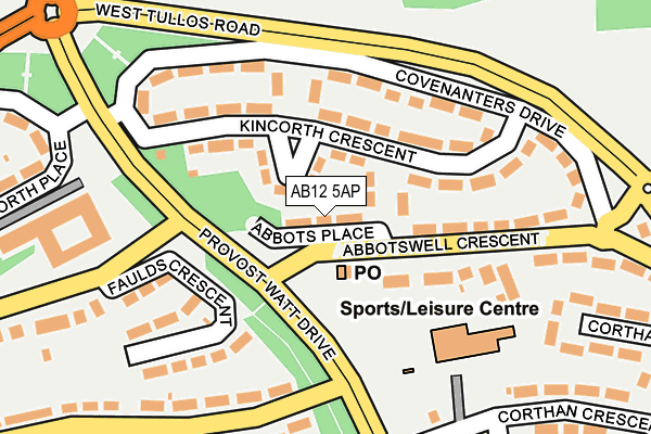 AB12 5AP map - OS OpenMap – Local (Ordnance Survey)