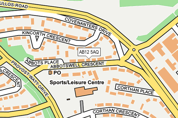AB12 5AQ map - OS OpenMap – Local (Ordnance Survey)