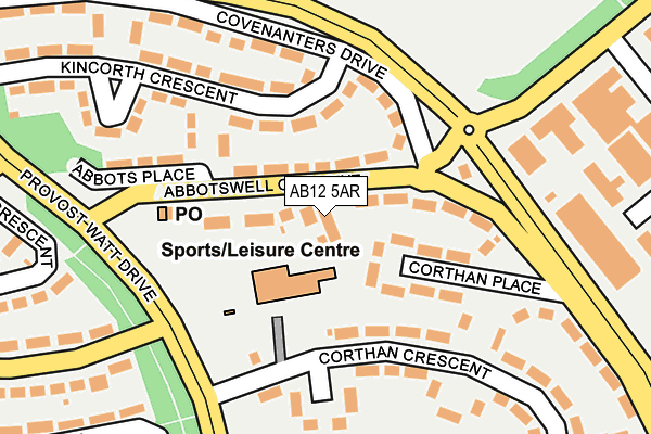 AB12 5AR map - OS OpenMap – Local (Ordnance Survey)