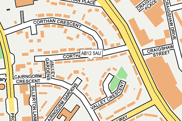 AB12 5AU map - OS OpenMap – Local (Ordnance Survey)