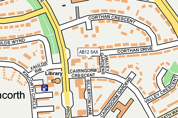 AB12 5AX map - OS OpenMap – Local (Ordnance Survey)