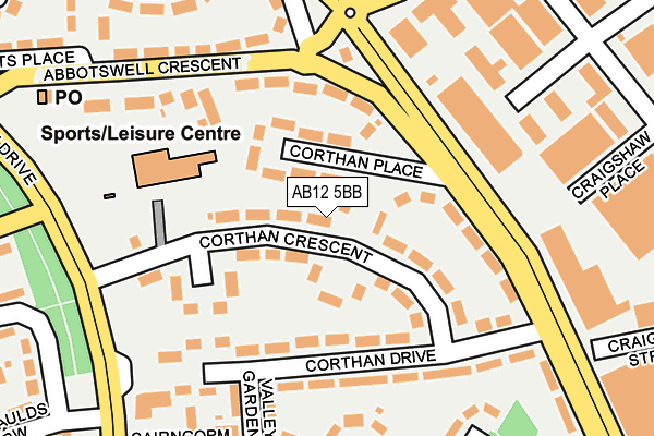 AB12 5BB map - OS OpenMap – Local (Ordnance Survey)