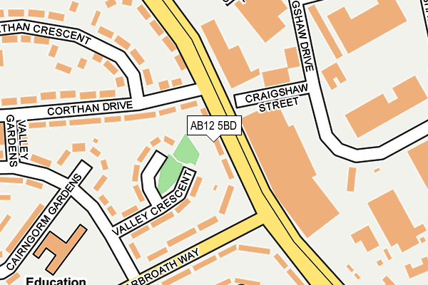 AB12 5BD map - OS OpenMap – Local (Ordnance Survey)