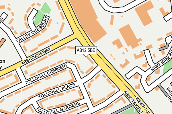 AB12 5BE map - OS OpenMap – Local (Ordnance Survey)