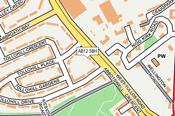 AB12 5BH map - OS OpenMap – Local (Ordnance Survey)