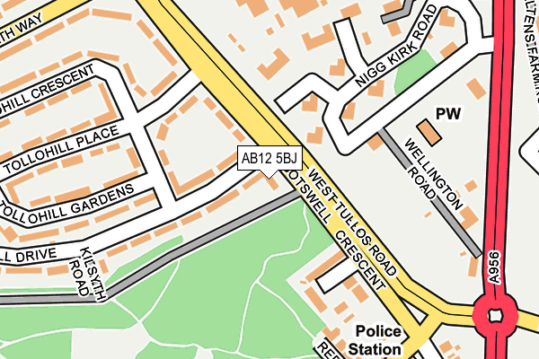 AB12 5BJ map - OS OpenMap – Local (Ordnance Survey)