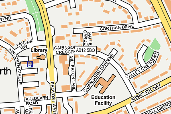 AB12 5BQ map - OS OpenMap – Local (Ordnance Survey)