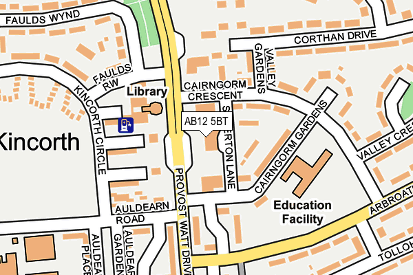 AB12 5BT map - OS OpenMap – Local (Ordnance Survey)