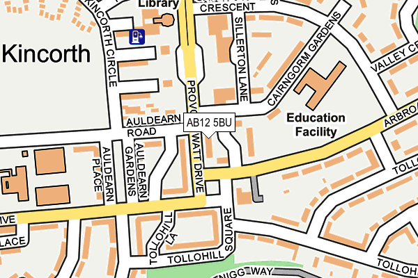 AB12 5BU map - OS OpenMap – Local (Ordnance Survey)