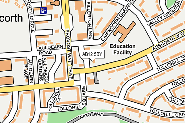 AB12 5BY map - OS OpenMap – Local (Ordnance Survey)