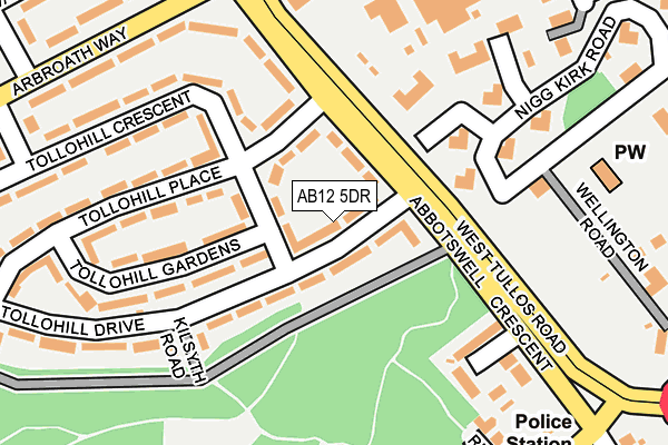 AB12 5DR map - OS OpenMap – Local (Ordnance Survey)