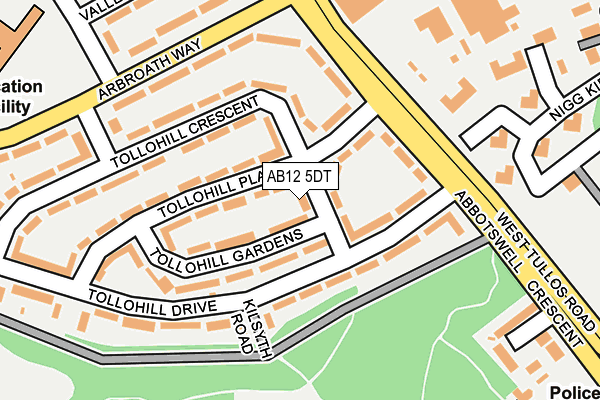 AB12 5DT map - OS OpenMap – Local (Ordnance Survey)