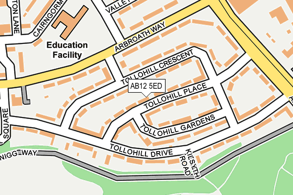 AB12 5ED map - OS OpenMap – Local (Ordnance Survey)