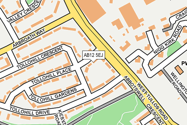 AB12 5EJ map - OS OpenMap – Local (Ordnance Survey)