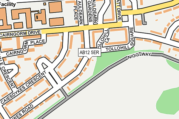 AB12 5ER map - OS OpenMap – Local (Ordnance Survey)