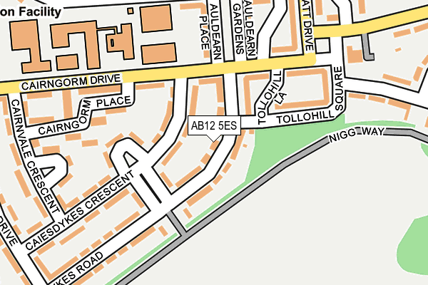 AB12 5ES map - OS OpenMap – Local (Ordnance Survey)