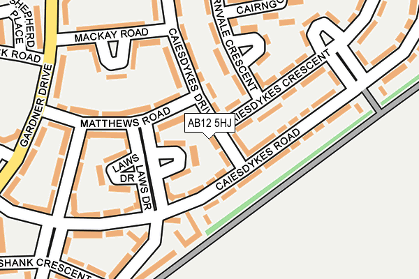 AB12 5HJ map - OS OpenMap – Local (Ordnance Survey)