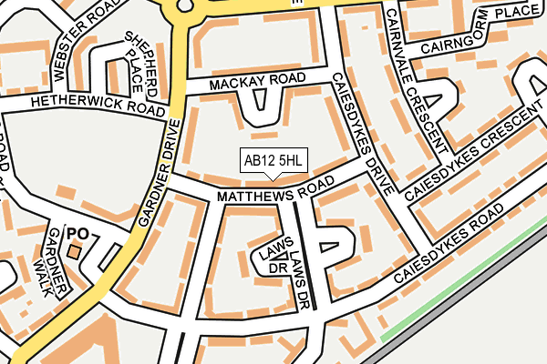 AB12 5HL map - OS OpenMap – Local (Ordnance Survey)