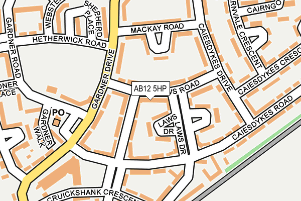 AB12 5HP map - OS OpenMap – Local (Ordnance Survey)