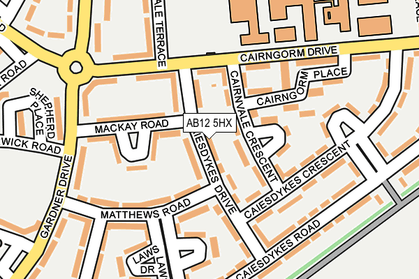 AB12 5HX map - OS OpenMap – Local (Ordnance Survey)
